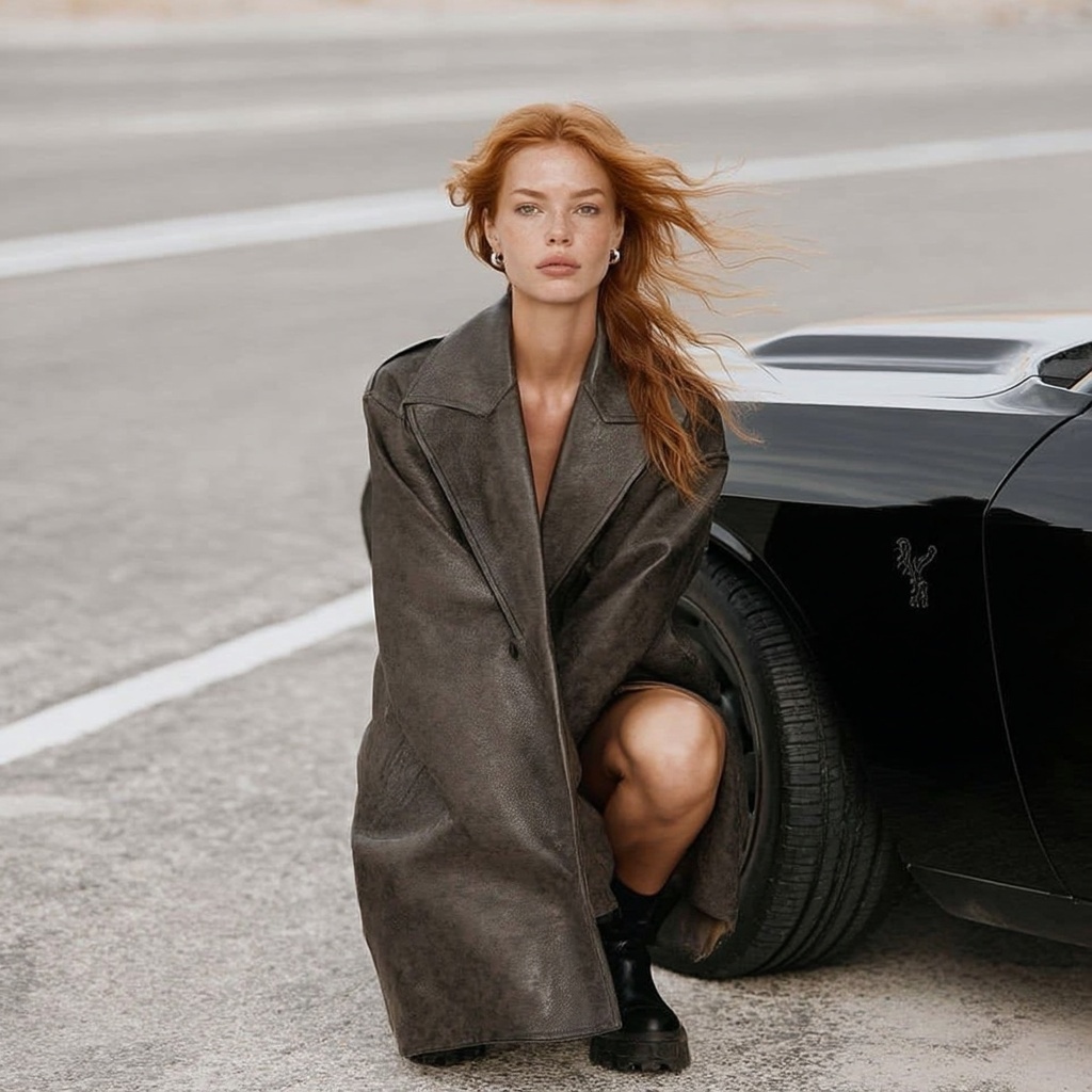Fashion-образ виртуальной AI-модели у автомобиля